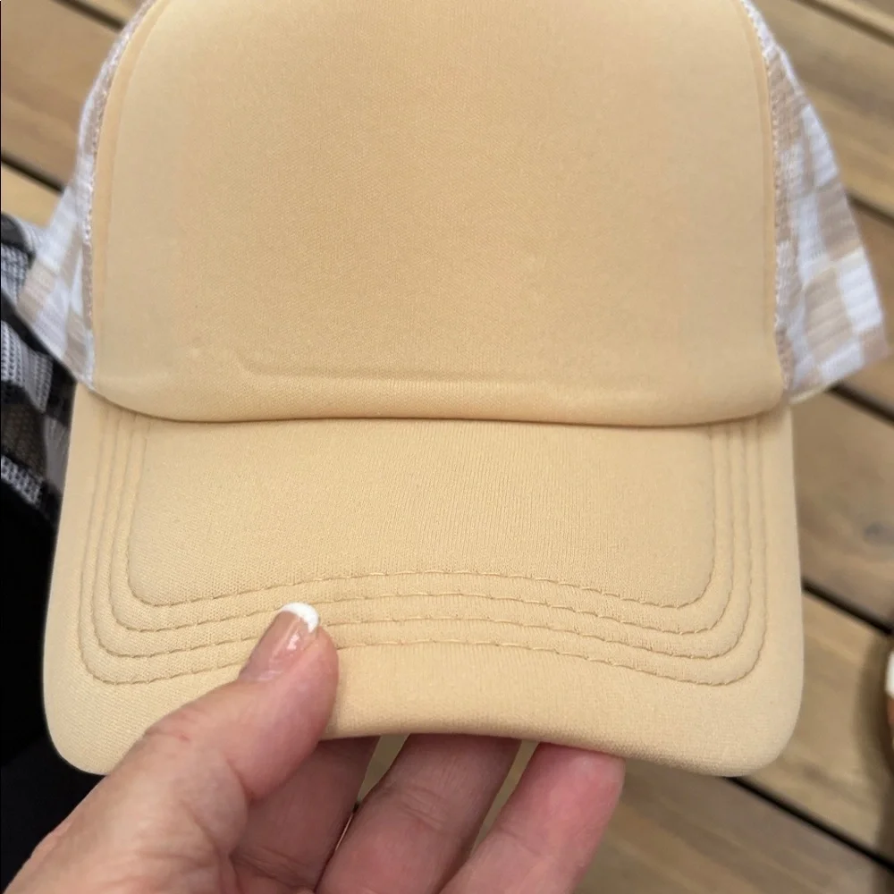 Personalized initial hat, checkerboard, trucker hat